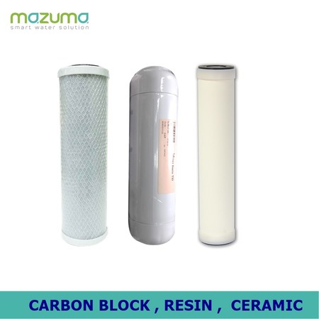 Mazuma ชุดไส้กรอง 3 ไส้กรอง Carbon Block, Resin, Ceramic