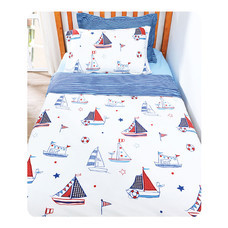 TOMATO KidZ ชุดผ้าปูที่นอน 3 ชิ้น สำหรับเตียง 3.5 ฟุต - Sailing Yacht