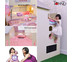 TOMATO KidZ เตียงบ้านตุ๊กตา 2 ชั้น Doll House+ฟูกที่นอนฐานเตียง5ฟุต-Cream/Lilac