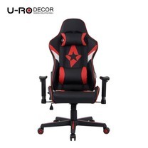 U-RO Decor รุ่น CAPTAIN (กัปตัน) เก้าอี้เล่นเกม เก้าอี้เกมมิ่ง Gaming Chair ปรับความสูงได้ ปรับเอนได้ 180 องศา สีดำ/แดง/ขาว