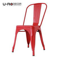 U-RO DECOR เก้าอี้เหล็ก รุ่น ZANIA-C (ซาเนีย-ซี) - สีแดง