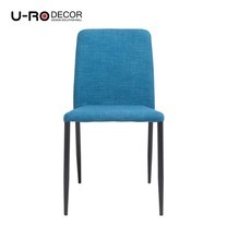 U-RO Decor รุ่น DONNA (ดอนน่า) เก้าอี้รับประทานอาหาร สีฟ้า/ขาสีดำ