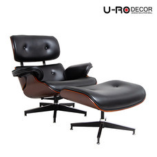 U-RO DECOR รุ่น BENELUX (เบเนลักซ์) สีดำ เก้าอี้/โซฟาพักผ่อนพร้อมสตูลวางเท้า เก้าอี้พักผ่อน, เก้าอี้หนัง, อาร์มแชร์, CHAIR