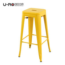 U-RO DECOR เก้าอี้บาร์สตูลเหล็ก รุ่น ZANIA-L (ซาเนีย-แอล) สีเหลือง