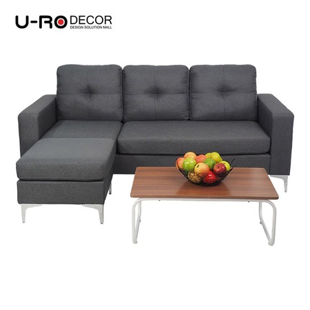 U-RO Decor รุ่น COSTA PLUS (คอสต้า พลัส) โซฟาเข้ามุม 3 ที่นั่ง CORNER SOFA 3 SEATS สีเทา