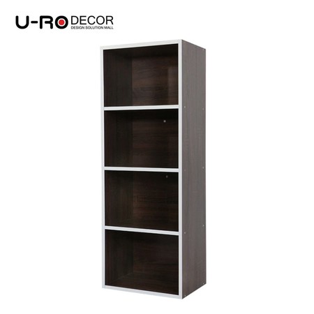 U-RO Decor รุ่น I-BOX (ไอ-บ๊อกซ์) ชั้นวางของอเนกประสงค์ 4 ชั้น สีวอลนัท/ขอบสีขาว