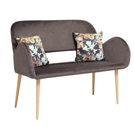 U-RO DECOR KENZAI (เคนไซ) โซฟาคู่รัก 2 ที่นั่ง พร้อมหมอนอิง 2 ใบ สีคอฟฟี่