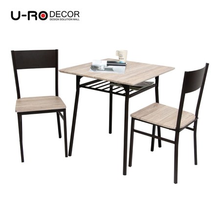 U-RO Decor รุ่น LUCKY (ลัคกี้) ชุดโต๊ะรับประทานอาหาร (โต๊ะ 1 + เก้าอี้ 2 ตัว) ชุดโต๊ะกินข้าว 2 ที่นั่ง สีซานรีโม่
