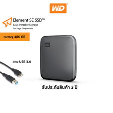 WD Elements SE SSD 480 GB  External Hard Drive 480 GB  รุ่น Elements SE SSD  USB 3.0 ความจุ 480  GB