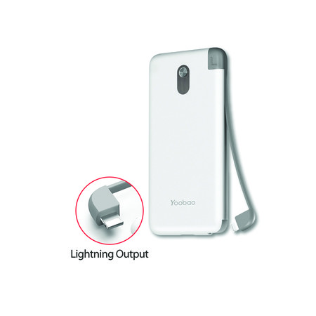 Yoobao Built-in Cable Power Bank S8K 8000mAh White – Lightning