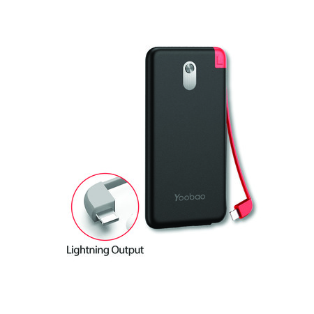 Yoobao Built-in Cable Power Bank S8K 8000mAh Black – Lightning