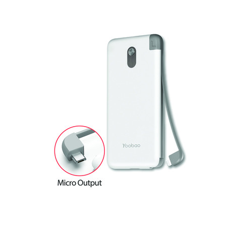 Yoobao Built-in Cable PowerBank S16K 16000mAh White – Micro USB