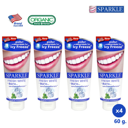 (แพ็ค 4) Sparkle ยาสีฟัน สูตร White Toothpaste SK0049 ขนาด 60 g.