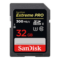 SanDisk EXTREME PRO SD UHS-II speed read/write 300/260MB/s ความเร็ววิดีโอ C10, U3, V30 - 32GB