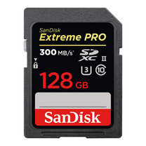SanDisk EXTREME PRO SD UHS-II speed read/write 300/260MB/s ความเร็ววิดีโอ C10, U3, V30 - 128GB