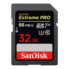 SanDisk EXTREME PRO SD UHS-I Speed Read/Write 95/90MB/s ความเร็ววิดีโอ C10, U3, V30 - 32GB