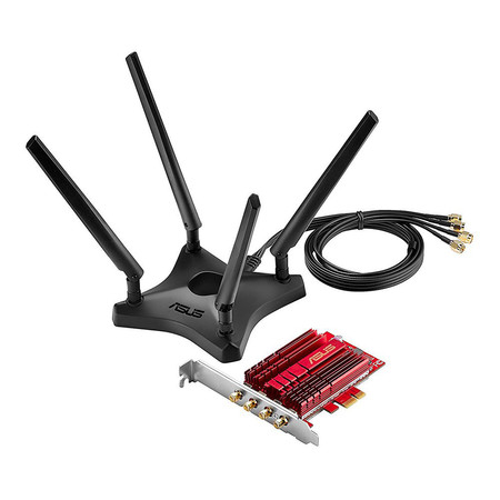ASUS AC3100 Dual Band PCIe® Wi-Fi Adapter with High Power Design for Longer WiFi Range PCE-AC88