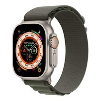 Apple Watch Ultra GPS+Cellular, 49mm, Titanium Case with Green Alpine Loop, Size M