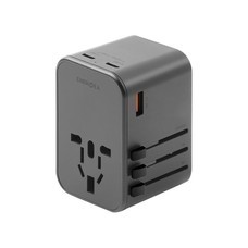 ENERGEA TRAVELWORLD ADAPTER GAN65, 1A2C 65W - GUNMETAL