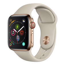 Apple Watch Series 4 GPS + Cellular, 40mm Gold Stainless Steel Case with Stone Sport Band