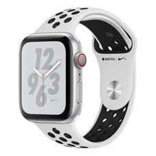 Apple Watch Nike+ Series 4 GPS + Cellular, 44mm Silver Aluminium Case with Pure Platinum/Black Nike Sport Band
