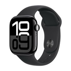 Apple Watch Series 10 GPS 42mm Jet Black Aluminium Case with Black Sport Band - S/M