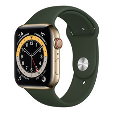 Apple Watch Series 6 GPS+Cellular 44mm Gold Stainless Steel Case with Sport Band - Cyprus Green