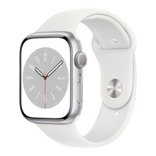 Apple Watch Series 8 GPS, Silver Aluminium Case with White Sport Band