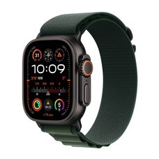 Apple Watch Ultra 2 Black Titanium Case with Dark Green Alpine Loop - Medium