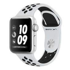 Apple Watch Nike+ (รุ่น GPS) ตัวเรือนอะลูมิเนียม สีเงิน พร้อมสาย Nike Sport Band สี Pure Platinum/Black 38 มม.