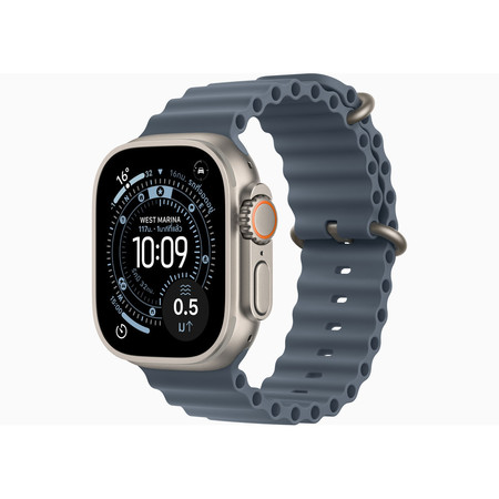 Apple Watch Ultra 3 GPS + Cellular 49mm Natural Titanium Case with Anchor Blue Ocean Band