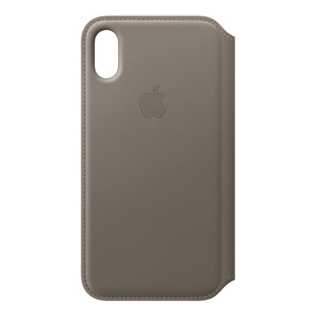 Leather Folio for iPhone X - สีน้ำตาลอมเทา