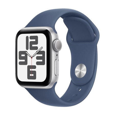 Apple Watch SE (รุ่นที่ 2) GPS 40mm Silver Aluminium Case with Denim Sport Band - S/M