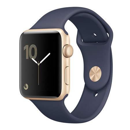Apple Watch Series 2 42mm Gold Aluminium Case with Midnight Blue Sport Band