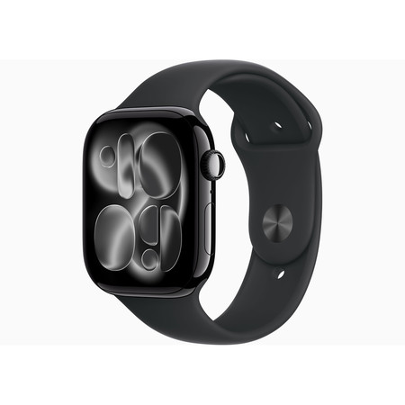 Apple Watch Series 11 GPS + Cellular 42mm Jet Black Aluminium Case with Black Sport Band