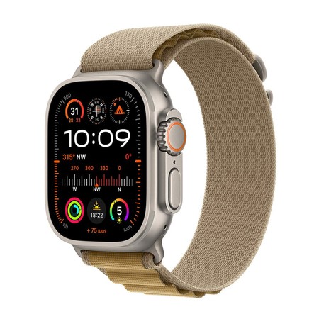 Apple Watch Ultra 2 Natural Titanium Case with Tan Alpine Loop - Medium