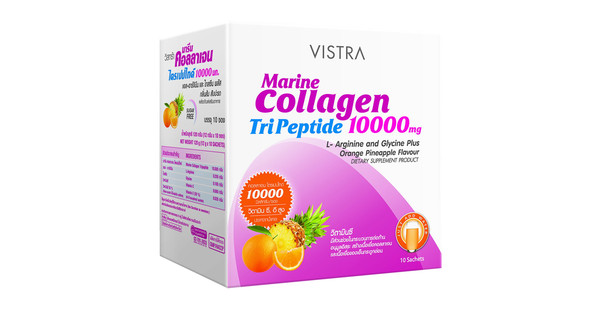 VISTRA MARINE COLLAGEN 10000 MG ORANGE PINEAPPLE 12G 10PC VISTRA ...
