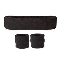 Set ผ้าคาดศีรษะ และ ผ้ารัดข้อมือ ซับเหงื่อ Gym Headband and Wrist Support Sports Towel 1 คู่
