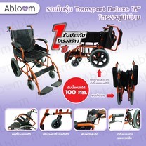 รถเข็นผู้ป่วย อลูมิเนียมอัลลอยด์ พับพนักพิงหลังได้ ยกที่วางแขนได้ (ล้อ16) Deluxe Lightweight Foldable Aluminum Wheelchair 16