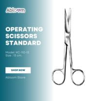 Abloom กรรไกรผ่าตัด วัสดุสแตนเลส Stainless Steel Operating Scissors Standard 13 cm.