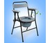 เก้าอี้นั่งถ่าย เหล็กชุบ พร้อมพนักพิง พับได้ (รุ่นเปิดแผ่นรองนั่ง) Foldable Steel Commode Chair with Backrest