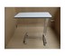 Abloom โต๊ะคร่อมเตียง สแตนเลส หน้าโฟเมก้า สีขาว Stainless Steel Overbed Table