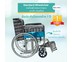 Wheelchair รถเข็น ผู้ป่วย เหล็กชุบ พับได้ รุ่นมาตรฐาน พร้อมเบรคมือ - ลายสก็อตสีอ่อน