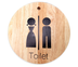 Orzer ป้ายห้องน้ำ ผู้หญิง ผู้ชาย วัสดุไม้ Wooden Toilet Sign Round Shape 1 ชิ้น