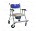 2 IN 1 เก้าอี้นั่งถ่าย เก้าอี้อาบน้ำ มีล้อ พับได้ โครงอลูมิเนียม Foldable Commode Chair Shower Chair with Wheels