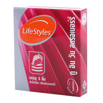 Lifestyles 2 in 1 ถุงยางอนามัย Strawberry 52 มม. (6 กล่อง)