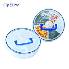 CLIP PAC กล่องถนอมอาหารชุด 2 ใบ แบบกลมแบ่ง 4 ช่อง รุ่น S2-164