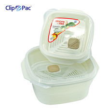 CLIP PAC กล่องอาหารเข้าไมโครเวฟ ชุด 2 ชิ้น รุ่น S2-105 - สี Ivory