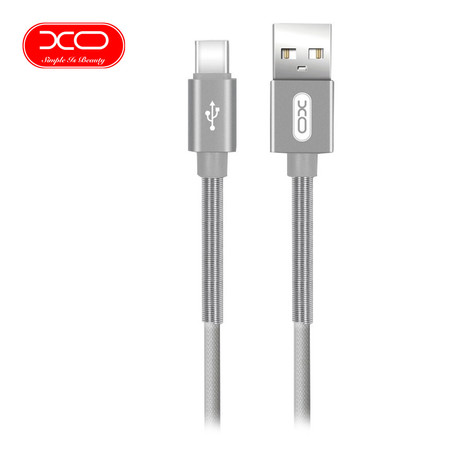 XO สายชาร์จ NB27 Spring Typc-C Cable ยาว 1 m - Silver