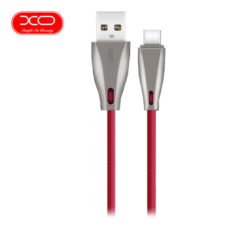 XO สายชาร์จ NB25 Zinc Alloy Fabric Braided Type-C - Red